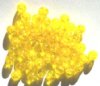 50 6mm Yellow Crackle Glass Beads
